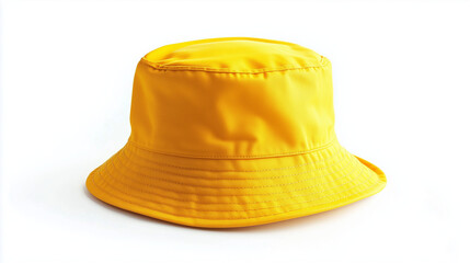 Fototapeta premium Yellow bucket hat isolated on white.
