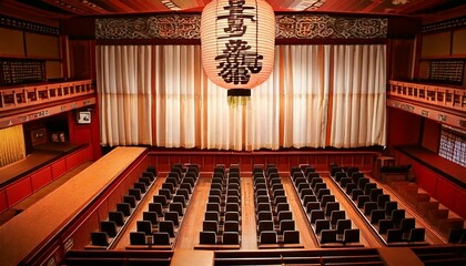 歌舞伎座の舞台と客席&rdquo;KABUKI"