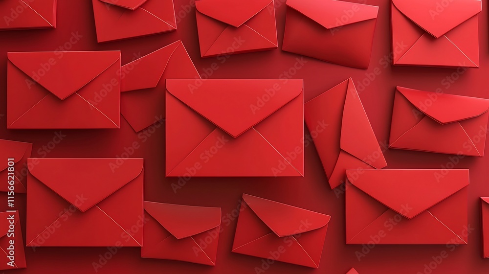 Poster striking red envelope pattern with dynamic clean text space perfect for festive 3d design creative g
