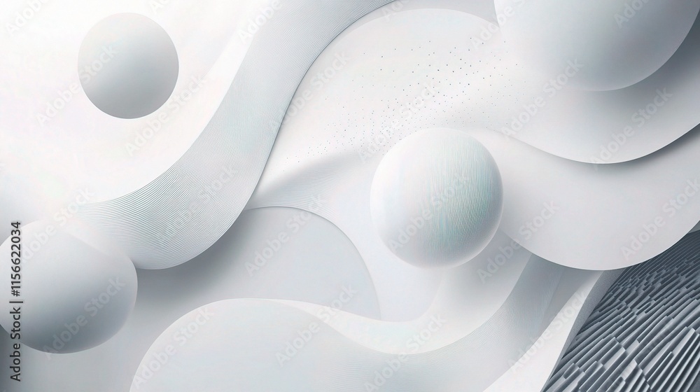 Poster abstract white sphere and curve background