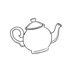 hand drawing of a simple teapot illustration