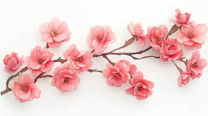 Naklejka premium Beautiful pink floral branch with intricate details and texture