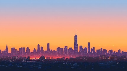 Stunning skyline view at sunset