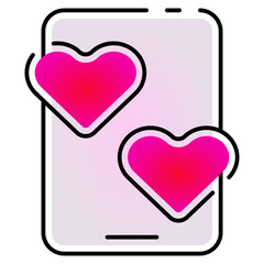 smartphone icon outlines gradient colour style. Suitable for website design, logo, app, UI and etc. Based on the size of the icon in general, so it can be reduced.