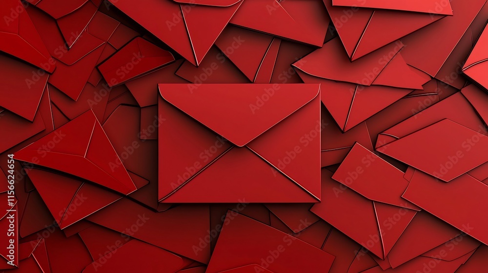 Poster stacked red envelopes arranged in a traditional pattern with a clean minimalist space for text overl