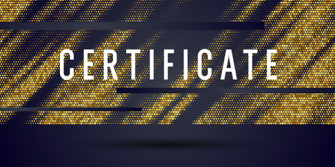 A gift certificate with a golden sheen. An original poster for a gift. Bright abstract background with text. Vector illustration.