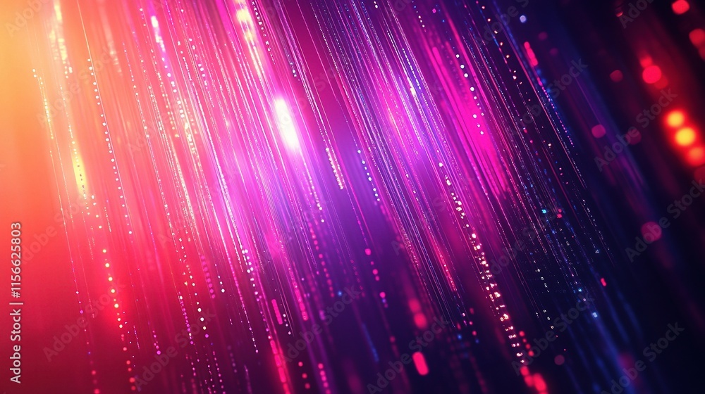 Poster abstract neon lines: a vibrant symphony of neon lights, casting a captivating glow, creating a capti