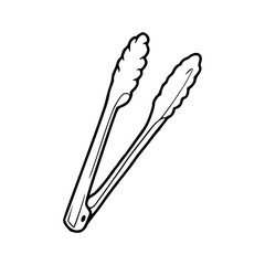 a line art drawing of a hand holding a spoon illustration