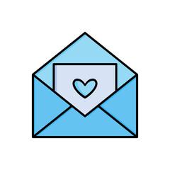 Cute envelope vector icon, envelope symbol opened flat design.