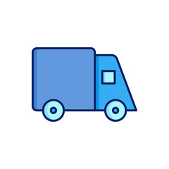 Truck vector icon, cute truck symbol flat design.