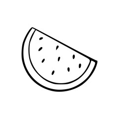 a slice of a watermelon icon in outline style