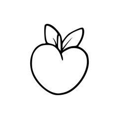 a line art drawing of a apple coloring page for kids