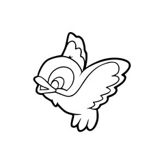 a line art drawing of a bird cartoon