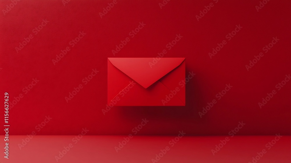 Poster vertical red envelope display against a clean gradient background with a spacious text placeholder r