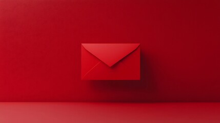 Vertical red envelope display against a clean gradient background with a spacious text placeholder rendered in a 3D style  This design is perfect for corporate business or marketing applications