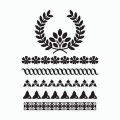 Obraz premium set of laurel wreaths. A vector set of silhouette floral ornaments as dividers.