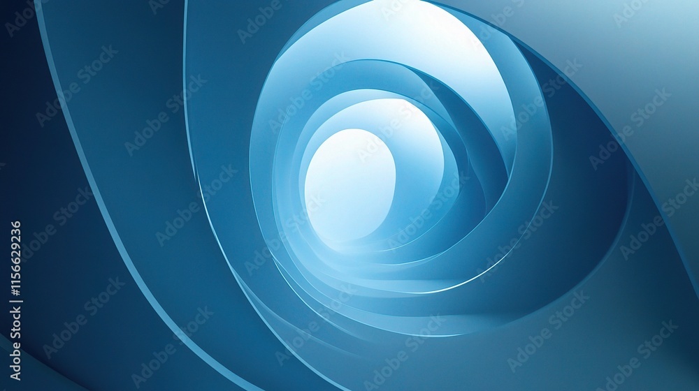 Poster abstract blue background with soft gradients and flowing shapes
