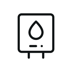 Water heater isolated icon, wall mounted electric water heater vector symbol with editable stroke