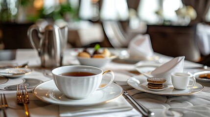 Elegant Afternoon Tea Service Fine China Teacup Delicate Cookies
