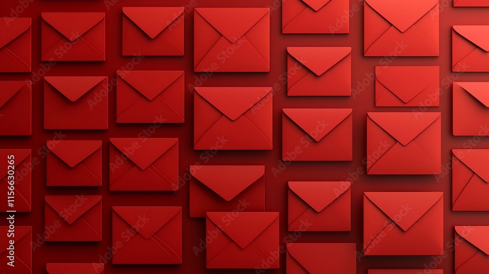 Poster festive red envelopes arranged in an elegant shape creating a modern and clean background design wit