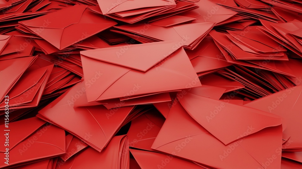 Poster festive red envelopes arranged in an auspicious shape with a clean open text zone for copy space thi