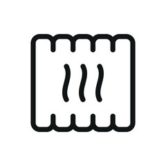 Heating radiator isolated icon, central heating vector symbol with editable stroke