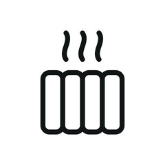 Central heating isolated icon, home central heating system vector symbol with editable stroke