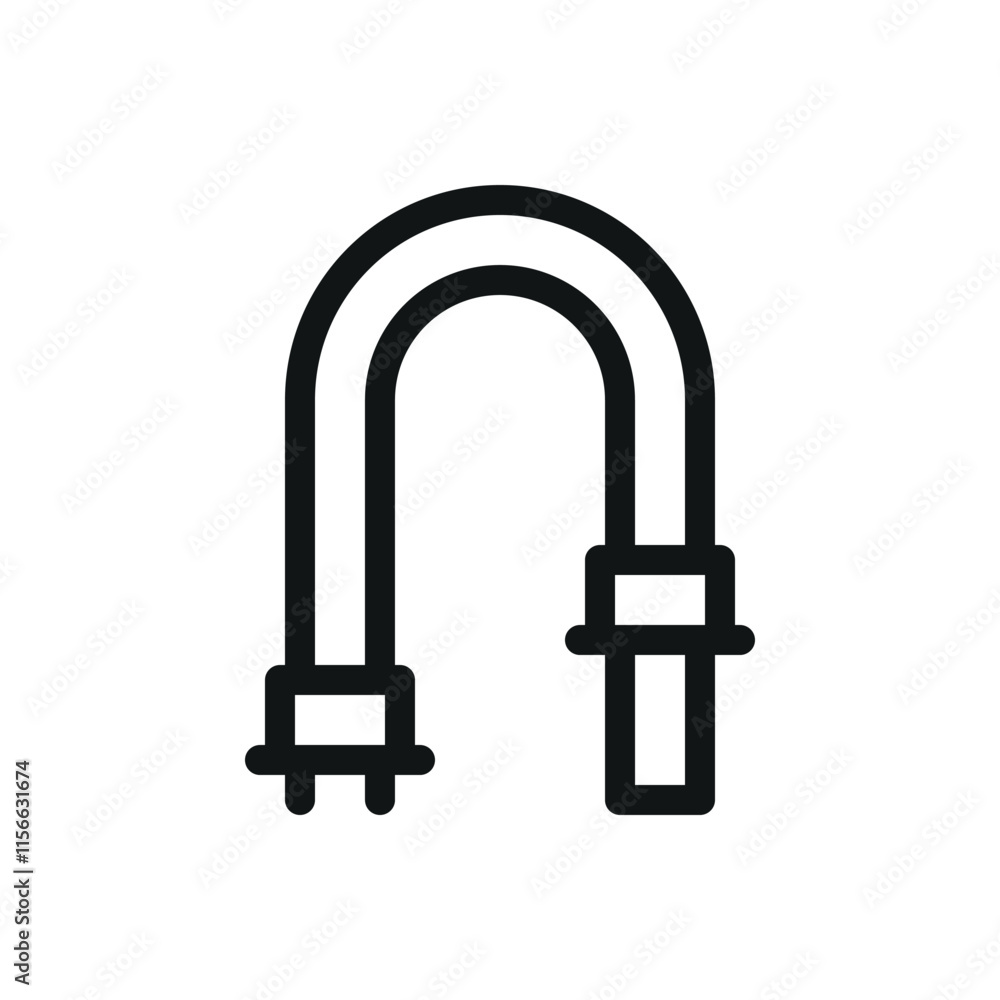 Poster temperature sensor probe isolated icon, waterproof temperature probe cable vector symbol with editab