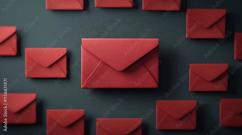 Aufkleber floating red envelopes on a vibrant and festive 3d backdrop with reserved text area for customizatio