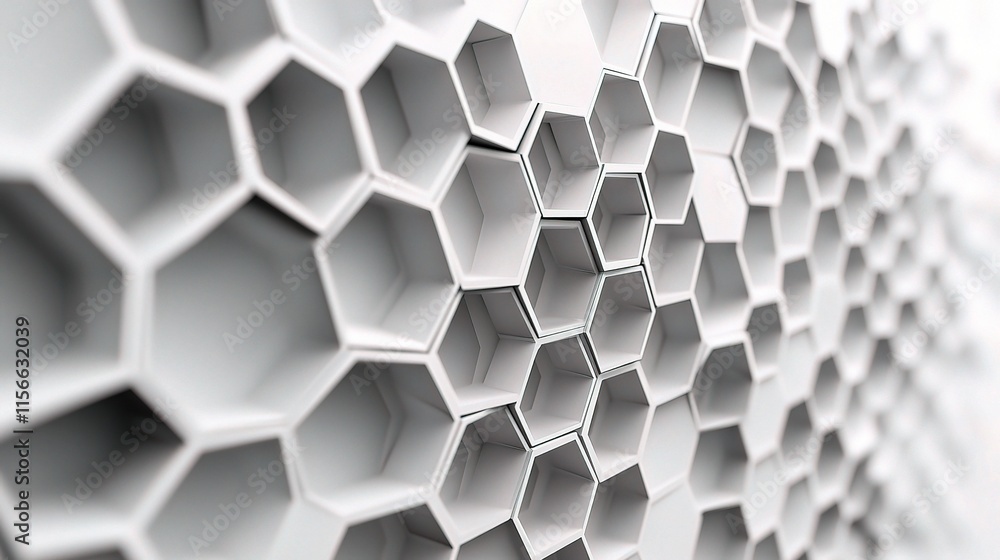 Poster abstract hexagon pattern: a mesmerizing, intricate pattern of white hexagonal shapes, creating a cap