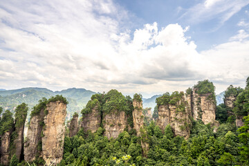 Mountains and forests in Zhangjiajie scenic area, Hunan Province, China