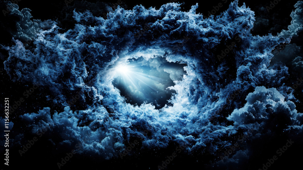 Aufkleber digital storm of swirling clouds and light, creating mesmerizing effect