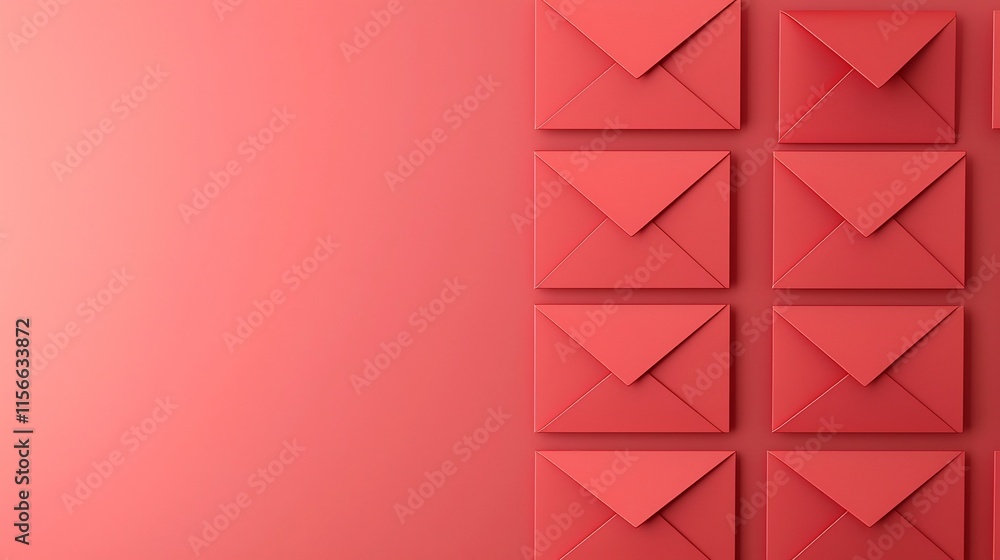 Aufkleber clustered red envelopes arranged on a gradient backdrop with a spacious editable text area ideal for