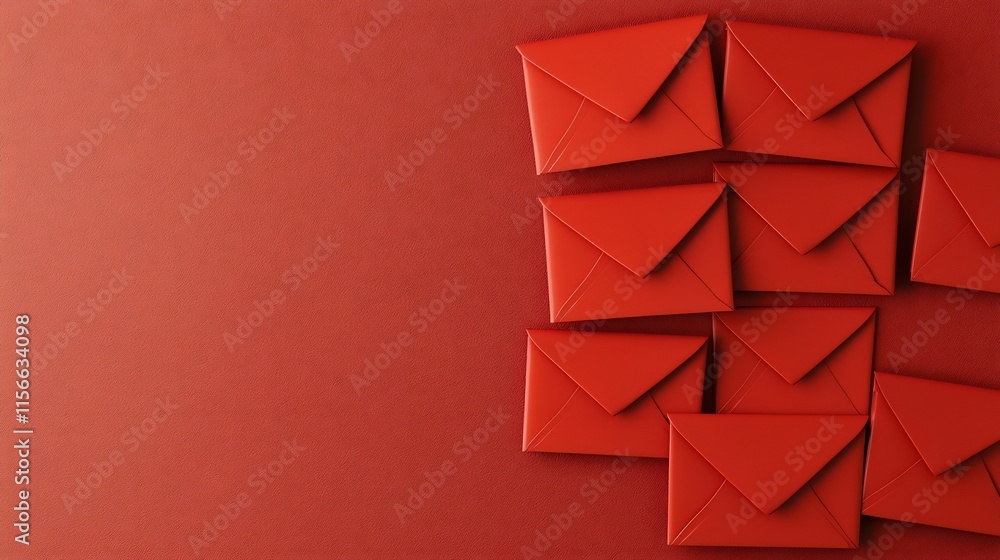Poster clustered red envelopes on a vibrant gradient backdrop providing a spacious editable text area for d