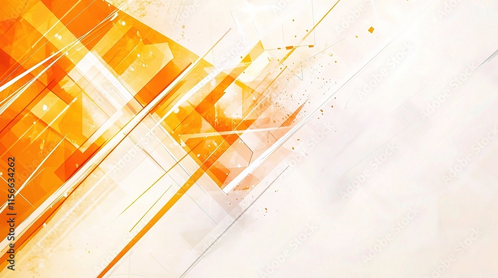Poster abstract orange and white stripes background with dynamic elements