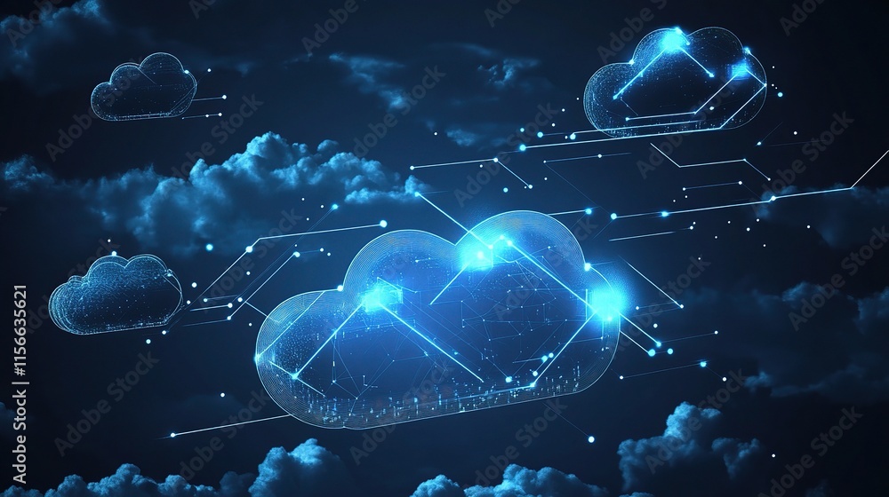 Aufkleber abstract background of artificial intelligence and cloud technology