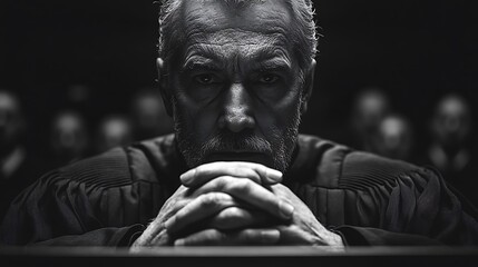 Elderly Judge Contemplates Serious Case Before Him