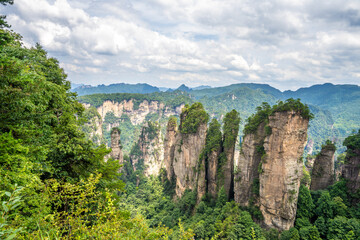 Mountains and forests in Zhangjiajie scenic area, Hunan Province, China