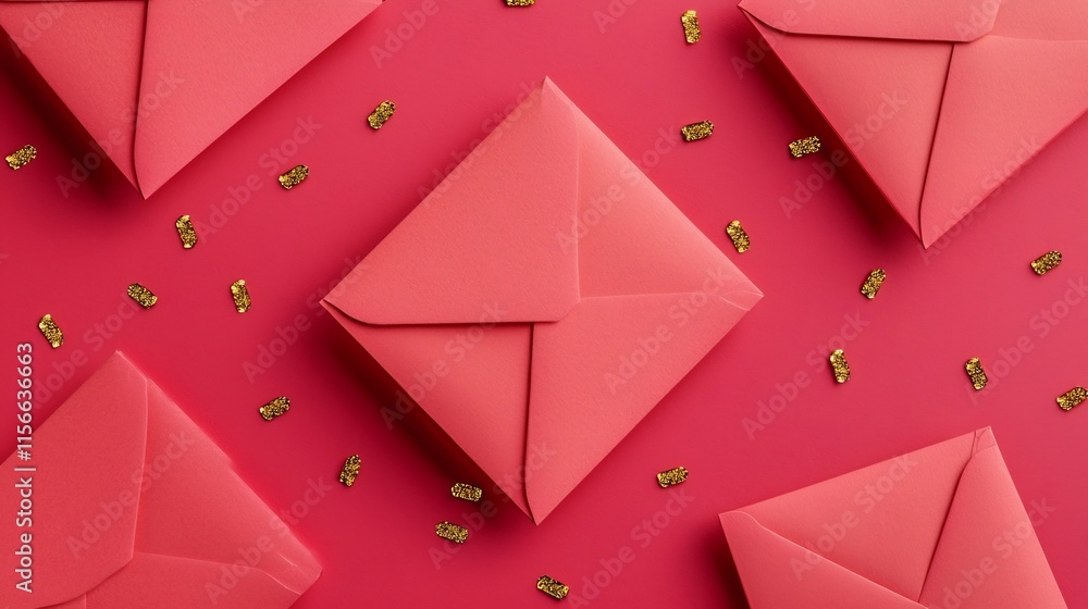 Aufkleber elegant golden patterns and designs decorating vibrant red envelope templates with a clean minimalis