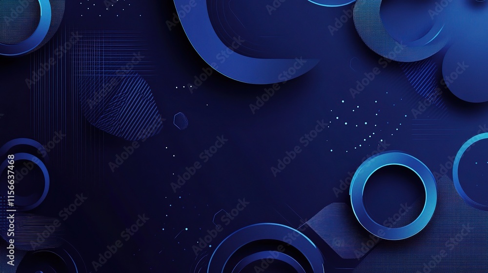 Poster blue gradient abstract background with geometric shapes design