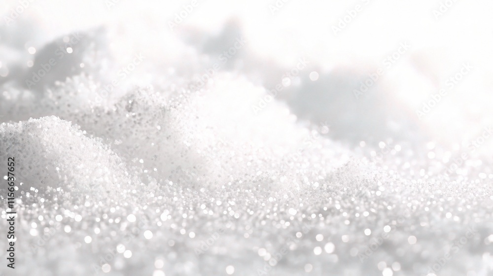 Poster sparkling white particles on a soft surface in high resolution
