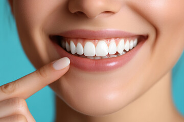 Obraz premium Woman with vibrant, white smile against a sunny beach backdrop.