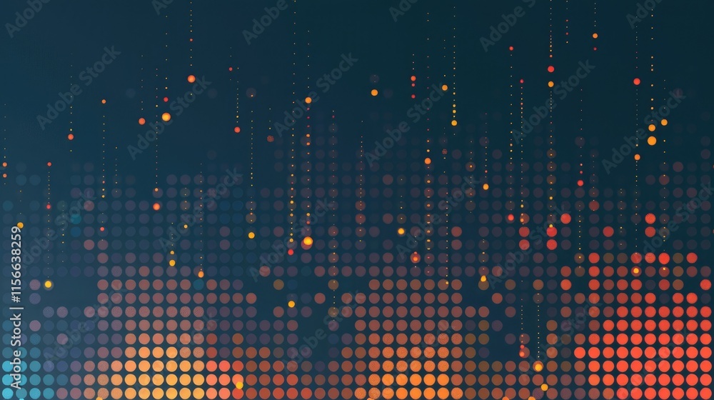 Aufkleber abstract graphic design featuring colorful dot patterns and light effects.
