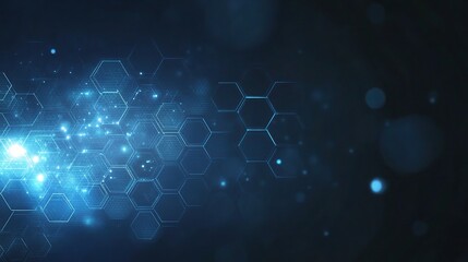 Fototapeta premium Abstract Hexagonal Technology Background in Dark Blue and Gray Shades