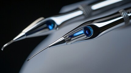 A skilled surgeon meticulously performs a delicate procedure using advanced instruments in a professional studio setting.