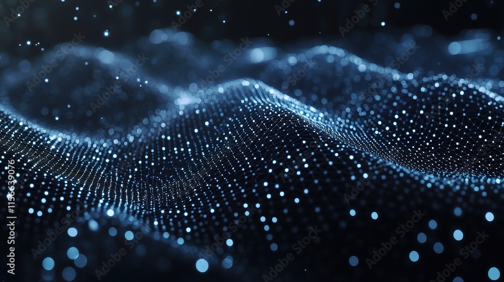 Poster Abstract Dark Gray Hexagonal Technology Background with Dots
