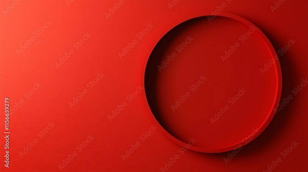 Poster striking and stylish circular red envelope design with clean layout and open text placeholder ideal 