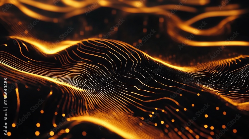 Poster dynamic abstract technology background with flowing lines and waves