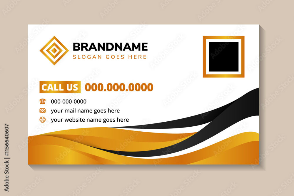 Poster abstract modern wave elements .black and gold modern creative business card and name card, horizonta