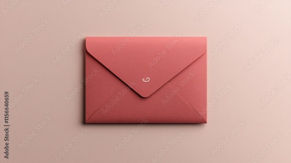 Poster vibrant single red envelope resting on a gradient golden background with a central text placeholder 